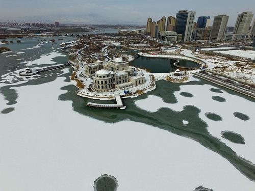 雪后银川 鸟瞰美景